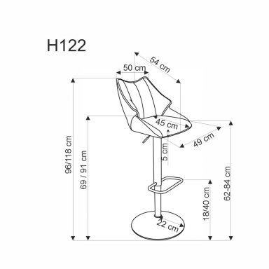 H122 pilka baro kėdė H122 pilka baro kėdė