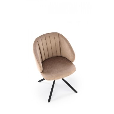 K533 cappuccino spalvos metalinė kėdė su sukimosi funkcija