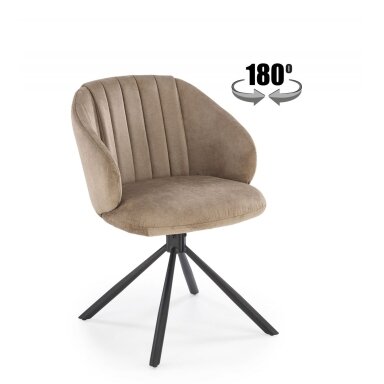 K533 cappuccino spalvos metalinė kėdė su sukimosi funkcija