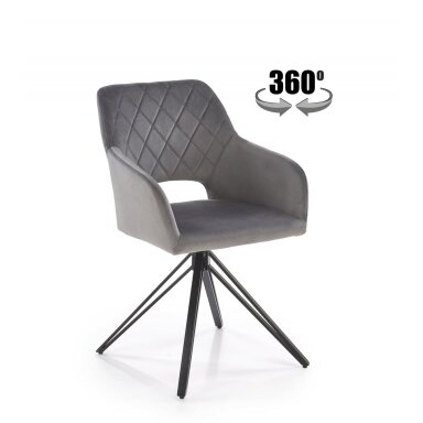 K535 pilka kėdė su pasisukimo funkcija