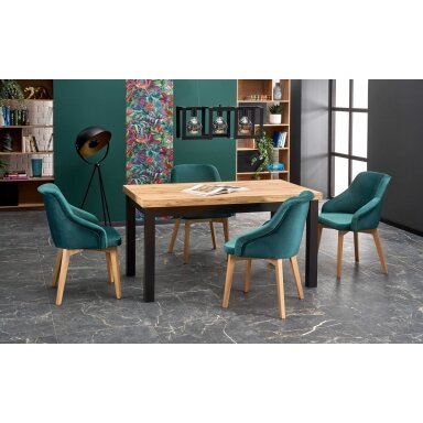 TIAGO craft / juodos spalvos išskleidžiamas valgomojo stalas
